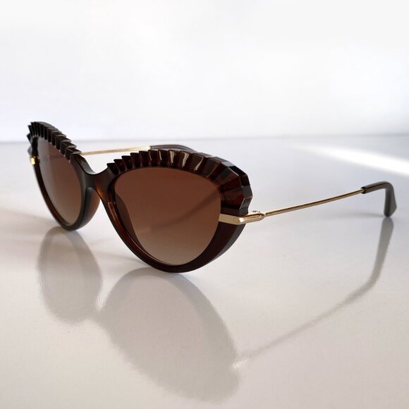 Dolce & Gabbana DG 6135 - 315913 Brown Cat Eye Sunglasses main image 12